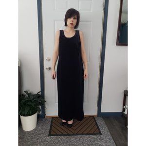 Deadstock 90s/Y2K Black Velvet Maxi Dress with‎ Jacket